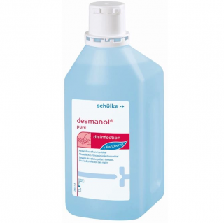 schülke desmanol pure 1 l (Tekutý dezinfekční přípravek na bázi isopropanolu určený na hygienickou a chirurgickou dezinfekci rukou. Bez barviv a parfémů.)