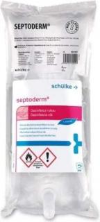 schülke septoderm bag alkoholová dezinfekce na ruce 1l (Tekutý alkoholový dezinfekční přípravek na bázi kombinace alkoholů a KAS. Určený k hygienické a chirurgické dezinfekci rukou. S obsahem zvláčňujících přísad pro extra ochranu pokožky.)