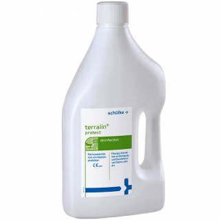 schülke terralin protect 2 l (Koncentrovaný kapalný dezinfekční přípravek na bázi kombinace KAS a aminu, určený pro dezinfekci a mytí ploch a povrchů zdravotnických prostředků.)