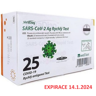 VivaChek Biotech Hangzhou ViVaDiag SARS-CoV-2 Ag Rapid Test 25 ks (EXPIRACE 14.1.2024     Slouží k rychlé a kvalitativní detekci antigenu nukleokapsidového proteinu ze SARS-CoV-2 ve vzorcích ze špičky lidského nosu, orofaryngeálního výtěru nebo výtěru z)