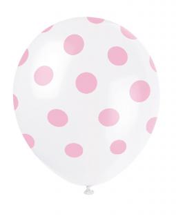 Balónek s puntíky růžová a bílá (Balónky bílé s růžovými puntíky)