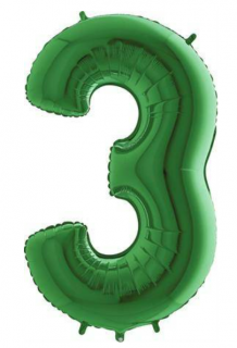 Fóliový balón zelený číslice 3 (Číslice 3 zelená 76 cm)