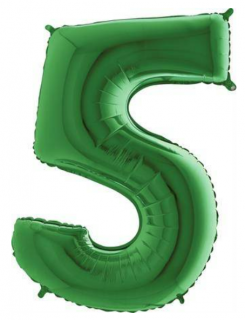 Fóliový balón zelený číslice 5 (Číslice 5 zelená 76 cm)