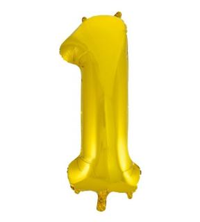 Fóliový balón zlatý 1 (Číslice 1 zlatá 76 cm)