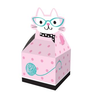 Krabička na výslužku Kočka (Skládací krabička 8 ks/ bal.)