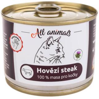 ALL ANIMALS konz. pro kočky hovězí steak 200g