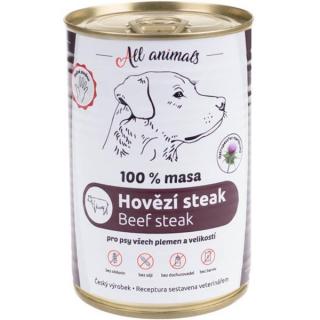 ALL ANIMALS konz. pro psy hovězí steak 400g