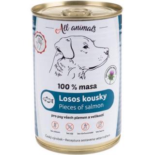 ALL ANIMALS konz. pro psy losos kousky 400g