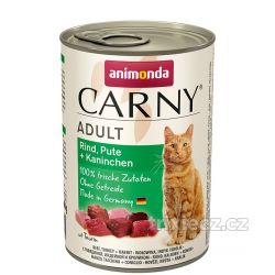 ANIMONDA konzerva CARNY Adult - hovězí, krůta, králík 400g
