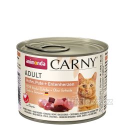 ANIMONDA konzerva CARNY Adult - kuře, krůta+kachní srdce 200g