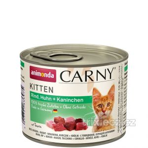 ANIMONDA konzerva CARNY Kitten - hovězí, kuře+ králík 200g