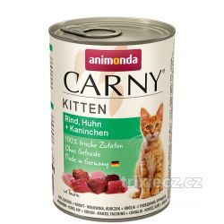 ANIMONDA konzerva CARNY Kitten - hovězí, kuře+ králík 400g