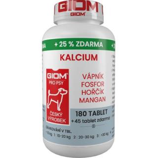Giom S Kalcium pes, kočka180 tbl + 25% zdarma