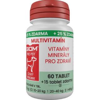 Giom S Multivitamín pes a kočka 60 tbl+25%zdarma