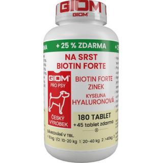 Giom S Na srst Biotin FORTE pes,kočka 180 tbl+25%