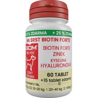 Giom S Na srst Biotin FORTE pes,kočka 60 tbl+25%