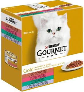 Gourmet Gold cat konz.-kousky se zel. Multipack 8 x 85 g