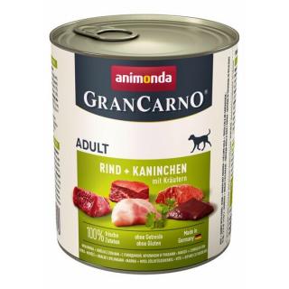 GRANCARNO Adult - hovězí, králík + bylinky 800g