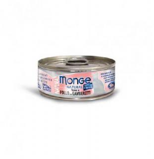MONGE NATURAL kuřecí maso s krevetami pro kočky 80 g