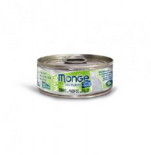 MONGE NATURAL tuňák s kuřecím masem pro kočky 80 g