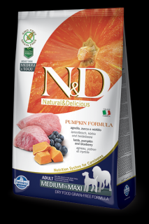 N&amp;D Grain Free Pumpkin DOG Adult M/L Lamb &amp; Blueberry 2,5kg