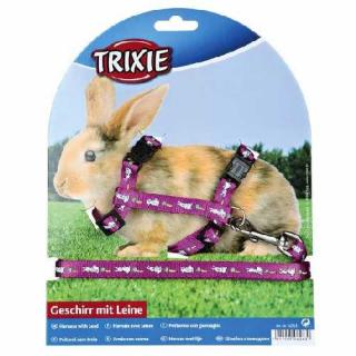 Nylon. postroj s vodítkem na králíka - motiv 25-44/1cm 1,25m