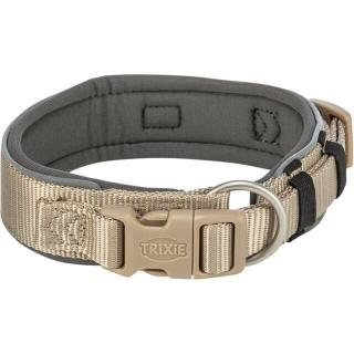 PREMIUM obojek extra široký, M-L: 40-48 cm/40 mm, písková/grafit