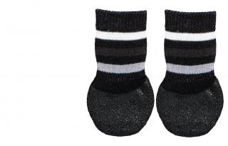 Protiskluzové ponožky černé S-M, 2 ks pro psy bavlna/lycra