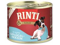 Rinti Dog Gold konzerva drůbeží srdíčka 185g