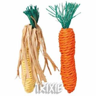 Sisalová mrkvička a kukuřice pro hlodavce 15 cm (2 ks)