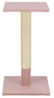 Škrabací sloupek BEANA, 69 cm, teddy plyš, starorůžová