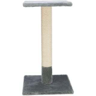 Škrabací sloupek BEANA s odpočívadlem, 9 cm / 69 cm, sisal/plyš, šedá