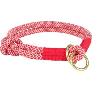 Soft Rope kulatý polostahovací obojek, červená/krémová 45cm/10mm