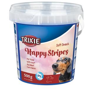 Soft Snack Happy Stripes - hovězí pásky, kyblík 500 g