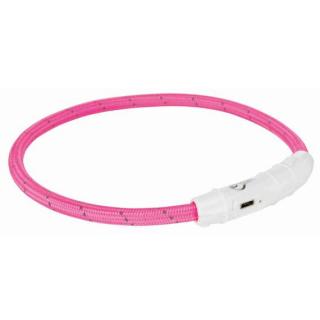 Svítící kroužek USB na krk XS-S 35 cm/7 mm růžový