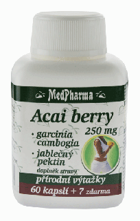 Acai berry 1000mg + garcinia cambogia + jabl. pektin, 67cps. | MedPharma