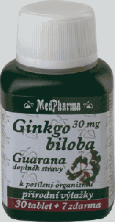 GINKGO BILOBA 30mg + GUARANA - 37 TBL. | MEDPHARMA