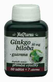 GINKGO BILOBA 30mg + GUARANA - 67 TBL. | MEDPHARMA
