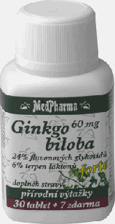 GINKGO BILOBA 60 mg - FORTE - 37 TBL. | MEDPHARMA