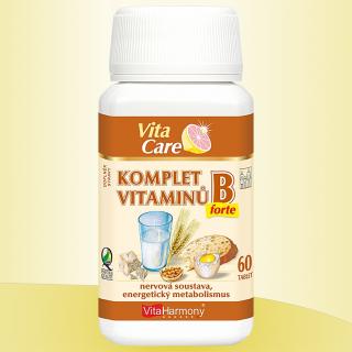 KOMPLET VITAMÍNŮ B FORTE, 60 tbl. | Vitaharmony