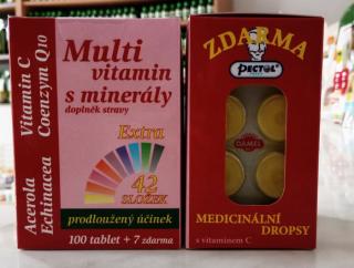 MULTIVITAMIN S MINERÁLY 42 SLOŽEK, EXTRA C + Q10, 107 tab | MedPharma