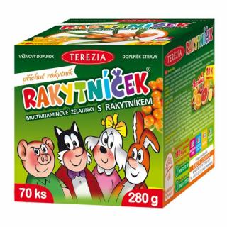 Multivitaminové želatinky RAKYTNÍČEK s rakytníkem 280g , 70ks | Terezia Kompany