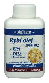 Rybí olej 1000 mg - EPA + DHA mg, 107 tobolek | MedPharma