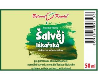 ŠALVĚJ LÉKAŘSKÁ kapky 50ml (tinktura) | Bylinné kapky