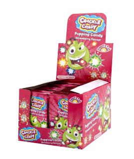 Crackle candy STRAWBERRY – žvýkačka s práskacím práškem 8g