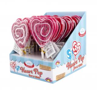 Heart Pop red &amp; white - lízátko srdce 80g