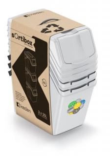 Koš na tříděný odpad SORTIBOX II 3x25l popelavě šedý
