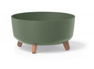 PROSPERPLAST Gracia low květináč DGRL240L, 3,8L, zemitě zelený, 23,5cm