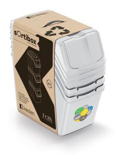 Prosperplast ISWB20S3-S449 Sada 3 odpadkových košů SORTIBOX I bílá 3 x 20 l