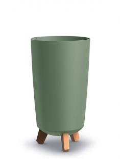PROSPERPLAST Květináč GRACIA tubus slim DGTL200 zemitě zelený, 19,5cm